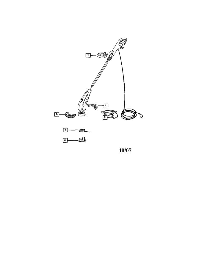 Twist Edge Diagram and Parts List for TWIST N EDGE 600  Weed Eater Trimmer